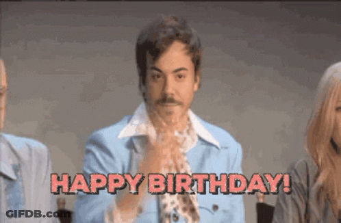 Man In Blue Jacket Saying Happy Birthday GIF