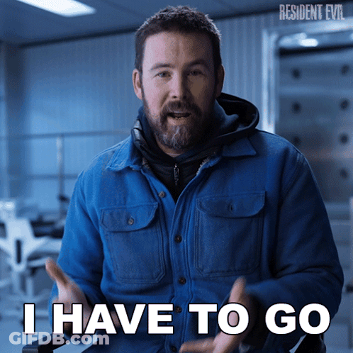 Man In Blue Jacket Says I Have To Go GIF