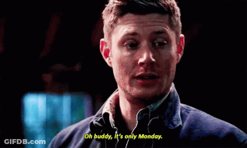 Man In Blue Jacket Says Oh Buddy It's Only Monday GIF