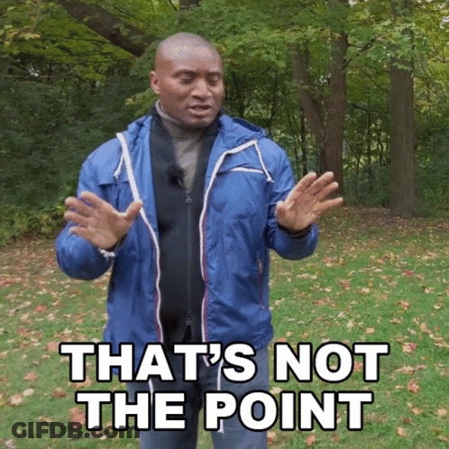 Man In Blue Jacket Says That's Not The Point Hands Outstretched GIF