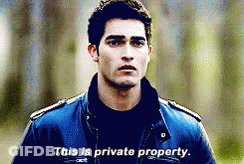 Man In Blue Jacket Says This Is Private Property GIF