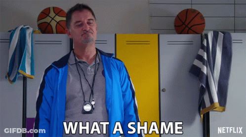 Man In Blue Jacket Says What A Shame GIF