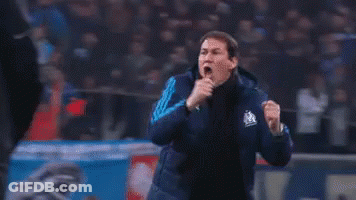 Man In Blue Jacket Shouting GIF