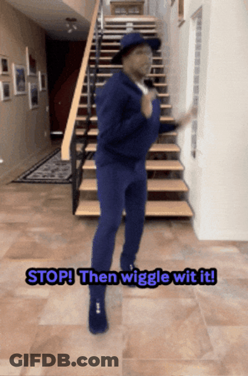 Man In Blue Jacket Stop And Get Low GIF