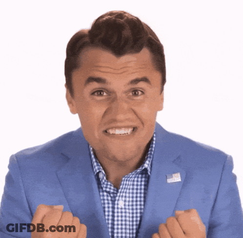 Man In Blue Jacket With American Flag GIF