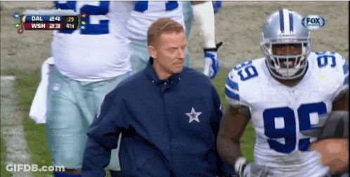 Man In Blue Jacket With Star And Football Player Number 96 Jersey GIF