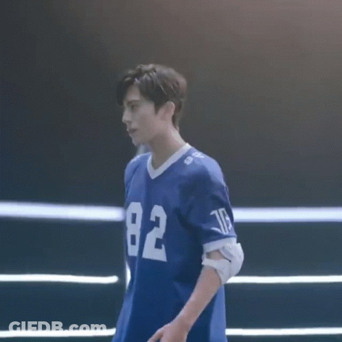 Man In Blue Jersey 82 In Ring GIF