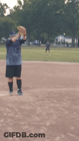 Man In Blue Jersey Holding Baseball Glove GIF