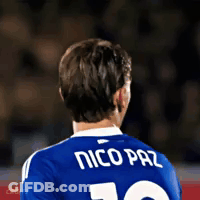 Man In Blue Jersey Named Nico Paz GIF