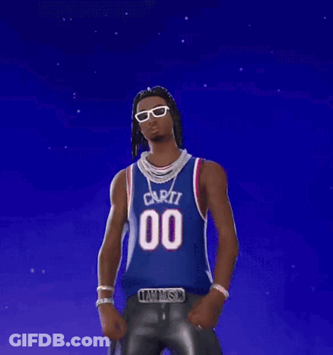 Man In Blue Jersey Number 00 GIF