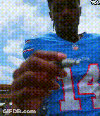 Man In Blue Jersey Number 14 GIF