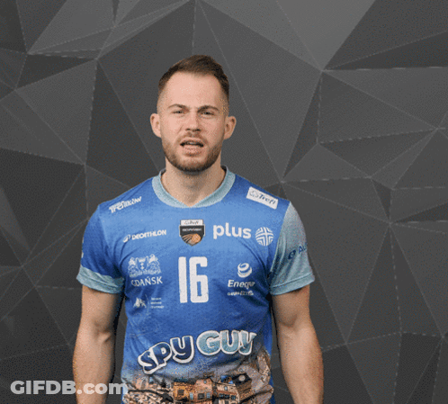 Man In Blue Jersey Number 16 Raising Fist GIF