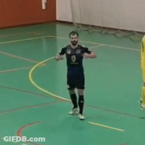Man In Blue Jersey Number 9 On Basketball Court GIF