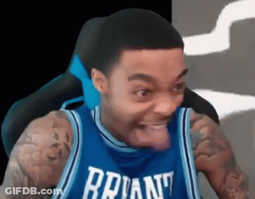 Man In Blue Jersey Saying Bryant Making Funny Face GIF