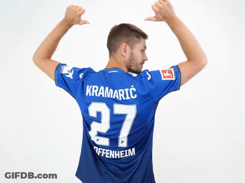 Man In Blue Jersey With Kramaric GIF