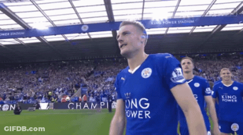 Man In Blue King Power Jersey Walking On Field GIF