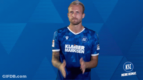 Man In Blue KSC Jersey Clapping GIF