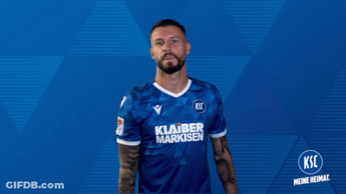 Man In Blue KSC Shirt GIF