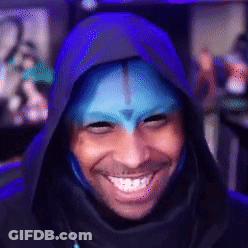 Man In Blue Mask Smiling GIF