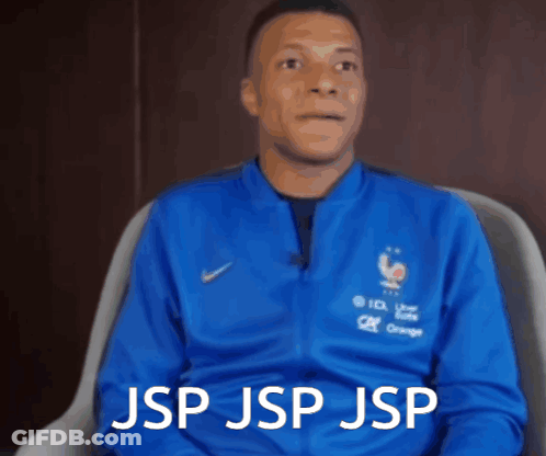 Man In Blue Nike Jacket Says JSP GIF