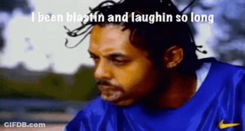 Man In Blue Nike Shirt Laughing GIF