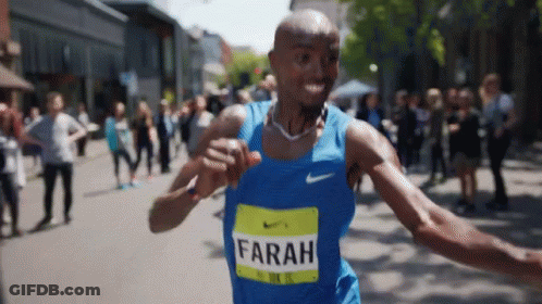 Man In Blue Nike Tank Top With Name Farah GIF