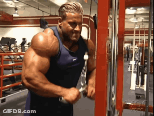 Man In Blue Nike Tank Top Working Out GIF