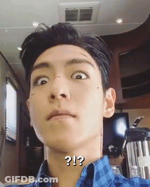Man In Blue Plaid Shirt Making Funny Face ? ! ? GIF