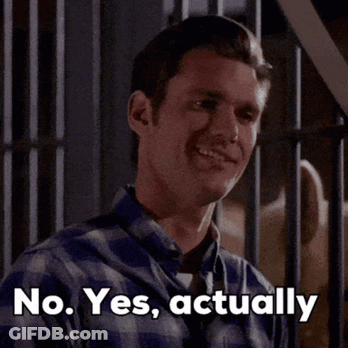 Man In Blue Plaid Shirt Saying No Yes Actually GIF