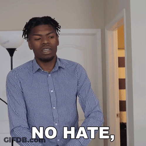 Man In Blue Plaid Shirt Says No Hate GIF