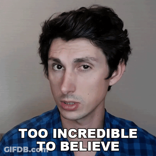 Man In Blue Plaid Shirt Too Incredible To Believe GIF