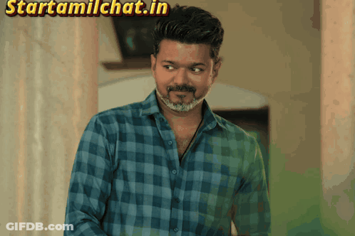 Man In Blue Plaid Shirt With Starttamilchat.in GIF