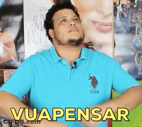 Man In Blue Polo Saying Vua Pensar GIF