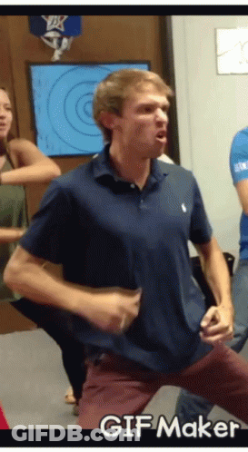 Man In Blue Polo Shirt Dancing At GIF Maker GIF