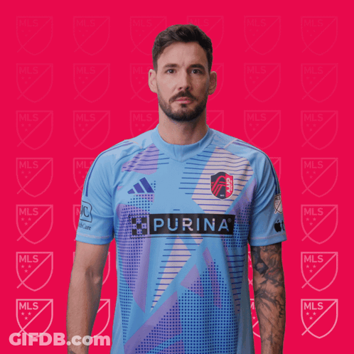 Man In Blue Purina Shirt GIF
