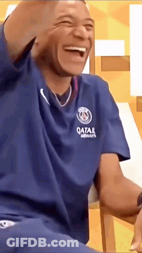 Man In Blue Qatar Airways Shirt Laughing Sitting GIF