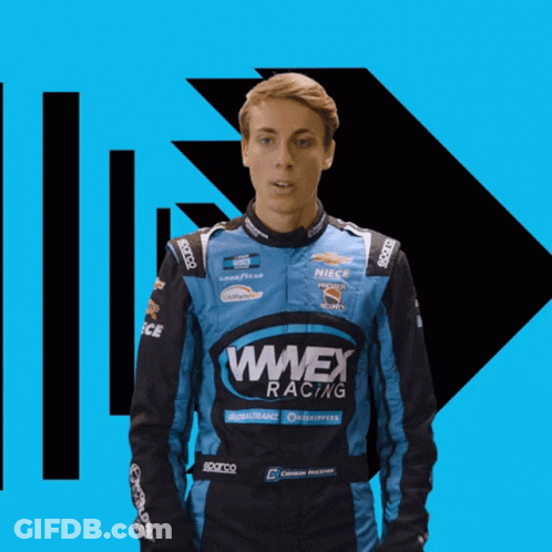 Man In Blue Racing Jacket GIF