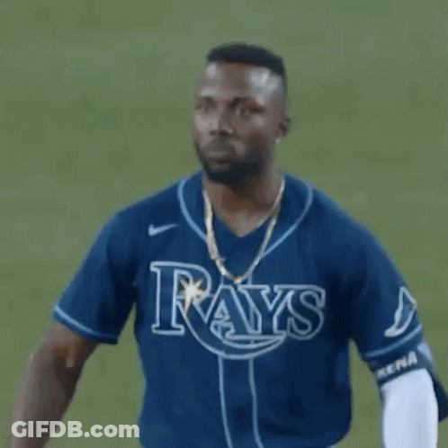Man In Blue Rays Jersey And Gold Chain GIF