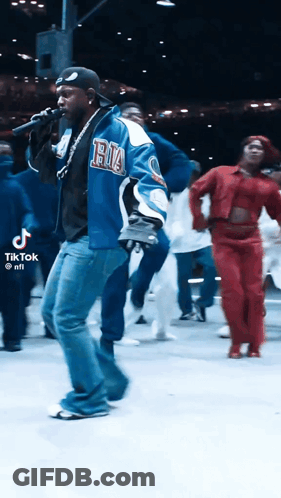 Man In Blue Ria Jacket Singing GIF