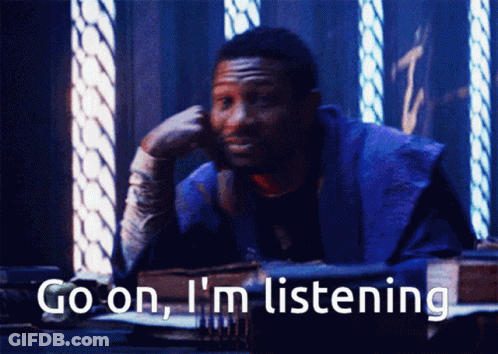 Man In Blue Robe Listening GIF
