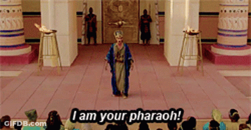 Man In Blue Robe Says I Am Your Pharaoh GIF