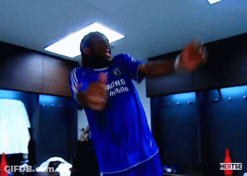 Man In Blue Samsung Jersey Dancing GIF