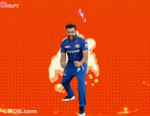 Man In Blue Samsung Shirt Holding Fist Up GIF