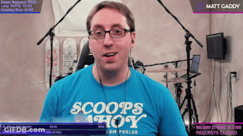 Man In Blue Scoops Ahoy Shirt GIF