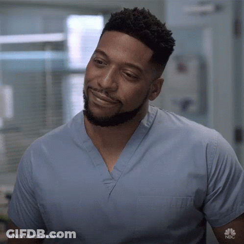 Man In Blue Scrub Smiling #Newamsterdam GIF