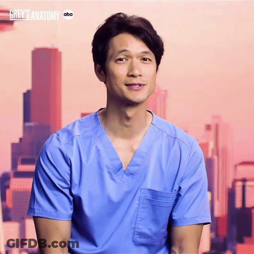 Man In Blue Scrub Top With Grey Anatomy ABC GIF