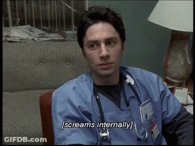 Man In Blue Scrubs Screaming GIF