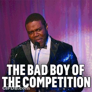 Man In Blue Sequined Suit The Bad Boy Of The Competition GIF