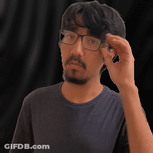 Man In Blue Shirt Adjusting Glasses GIF