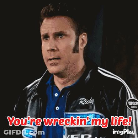 Man In Blue Shirt And Black Jacket Saying You're Wrecking My Life GIF